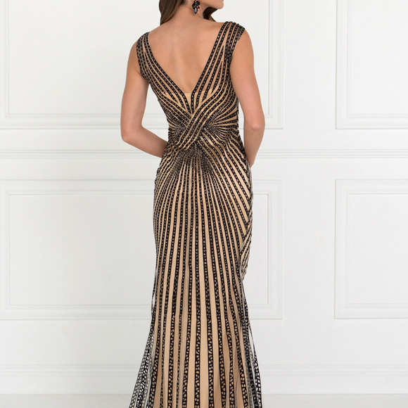 V-Neckline Floor Length Prom Dress GL2053 - Picture 2 of 3